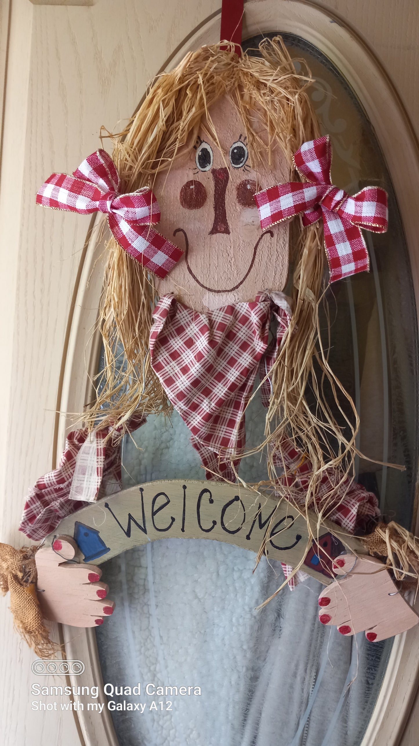 Country Handcrafted Girl Welcome Door Hanger