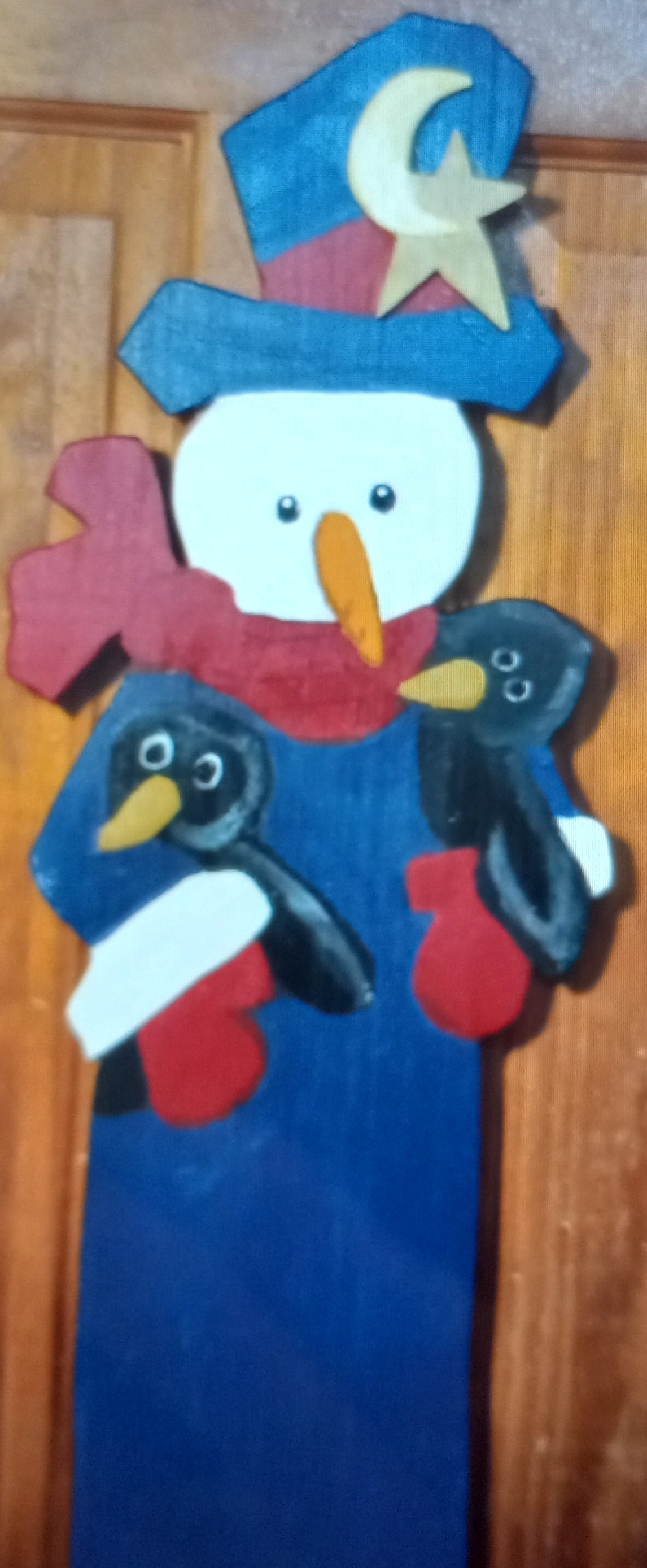 Snowman with Two penquins