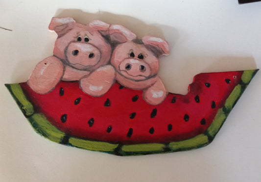 2 Little Pigs Love Watermelon
